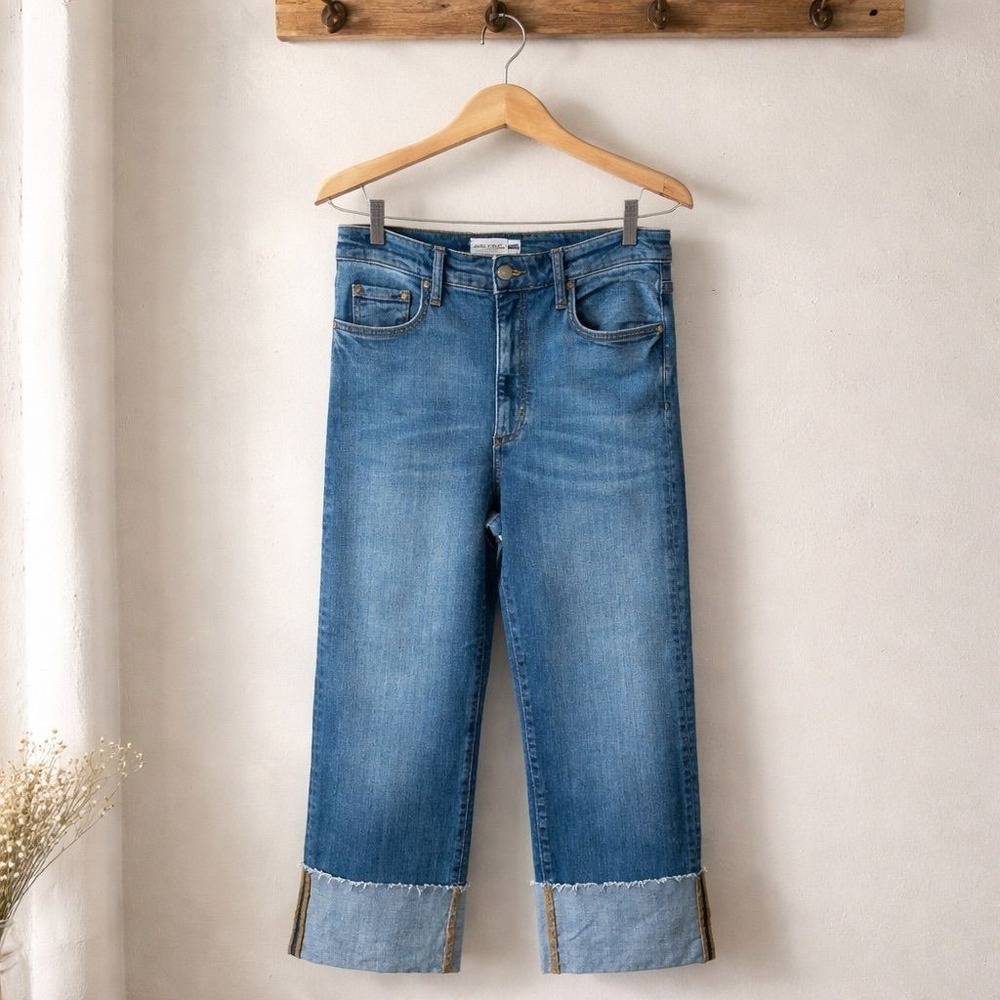 Anthropologie The Scotty Cuffed High-Rise Straight-Leg Jean by Pilcro Sz 30 - Picture 4 of 4